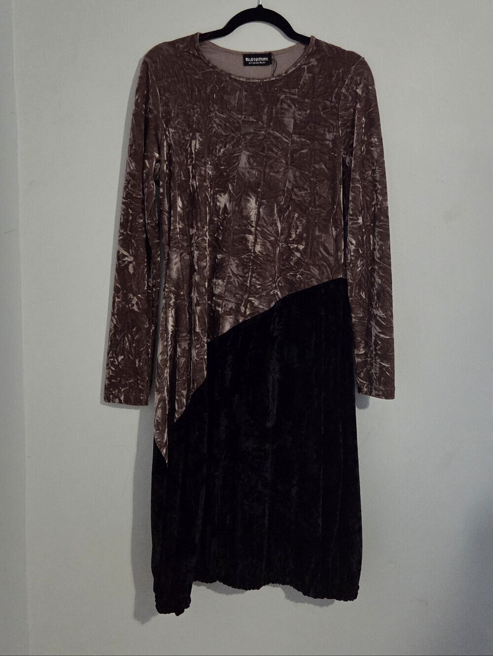 Elle Couture Crushed Velvet Midi Dress
